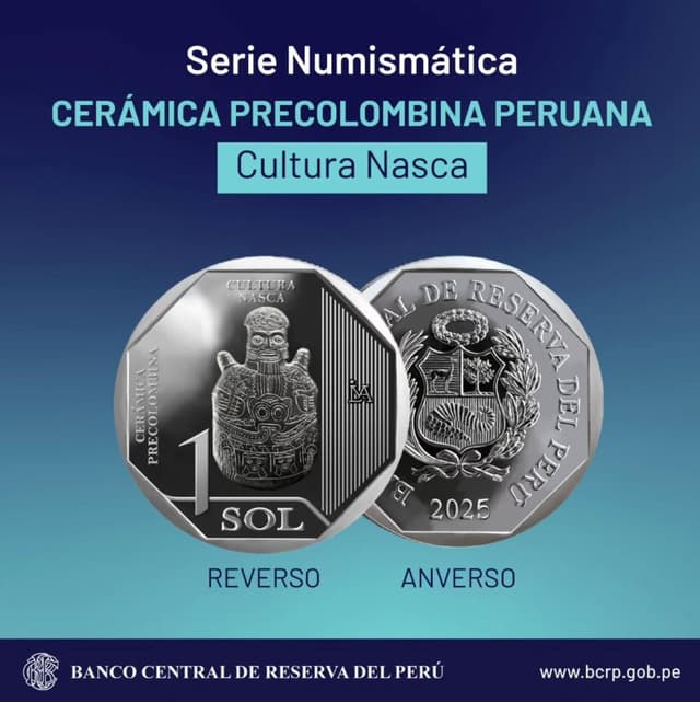 BCR pone en circulación moneda de s/ 1 alusiva a la cultura Nasca de la serie &#8216;Cerámica precolombina peruana&#8217;